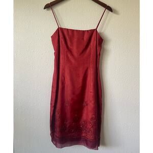 Vintage‎ 90s Embroidered Silk Sun Dress